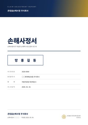 손해사정서 표지
