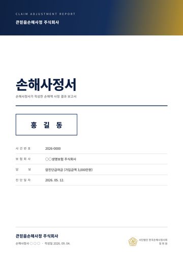 손해사정서 표지